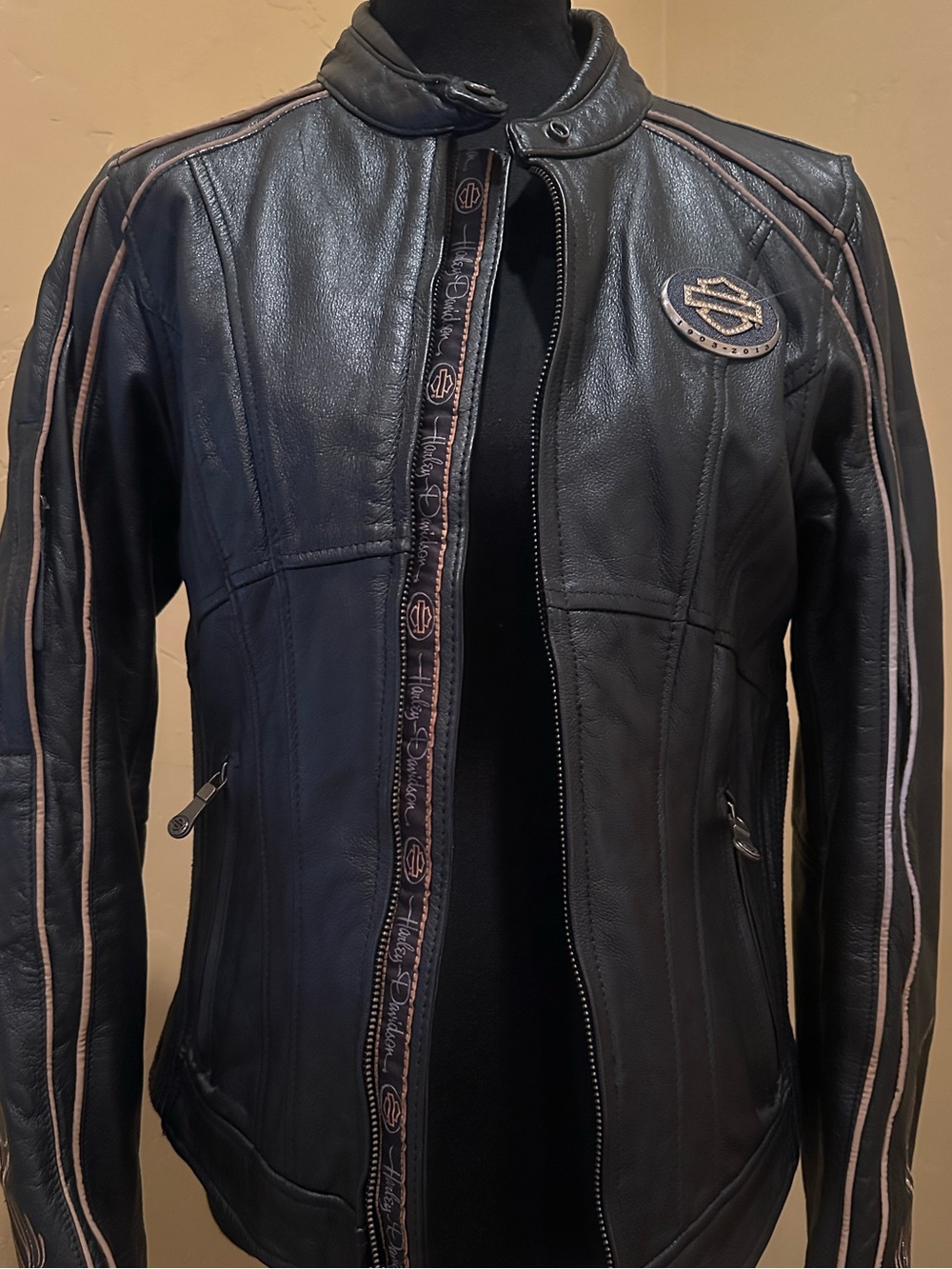 Harley-Davidson Black Leather Women's Jacket 110th Anniversary